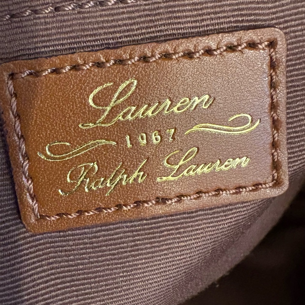 Black and tan Ralph Lauren shoulder tote - Picture 6 of 9